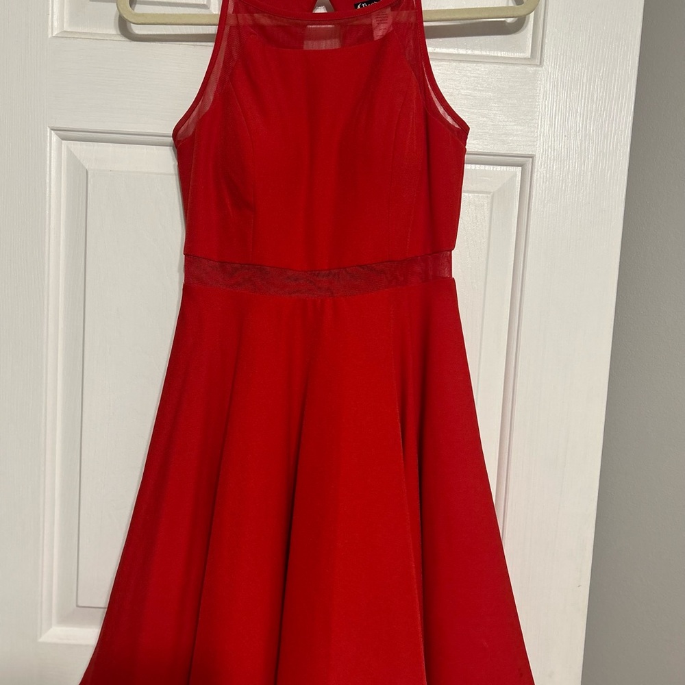 Elegant Red Sleeveless Dress by Dear Moon